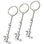 COM-FOUR® 3x kaliper anahtarlik - kumpas islevli metal alet askisi - fermuar için sirt çantasi askisi - 10,9 cm (03 adet - sürmeli kaliperler)
