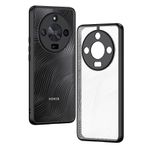 COMAKU Honor Magic6 Lite/Honor X9b 5G Tampon Kılıf, Buzlu Akan Çizgiler, Yarı Saydam Sert Sırt, Honor Magic6 Lite/Honor X9b 5G ile Uyumlu TPU Yumuşak Kenarlı Telefon Kapağı, Siyah