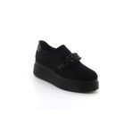 COMART Kadın Oxford Ayakkabı, Camoscio Nero, 40 Beden, Platform Taban, Boncuk Detaylı