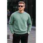 COMBİNE MİCHAİL Çağla Renk Basic Bisiklet Yaka Relaxed Regular Erkek Sweatshirt