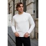 COMBİNE MİCHAİL Ekru Renk Basic Bisiklet Yaka Erkek Sweatshirt