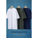 COMBİNE MİCHAİL Erkek Basic Kısa Kollu Oversize 3 Lü Tişört