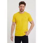 COMBİNE MİCHAİL Erkek Bisiklet Yaka Slim Basic Sarı Tişört