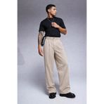 COMBİNE MİCHAİL Erkek Bol Paça Salaş Krem Baggy Pantolon
