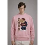COMBİNE MİCHAİL Erkek CMBN Ayıcık Baskılı Pembe Sweatshirt
