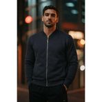 COMBİNE MİCHAİL Erkek Fermuarlı Basic Füme Kolej Ceket
