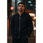 COMBİNE MİCHAİL Erkek Fermuarlı Basic Siyah Kolej Ceket