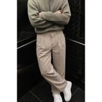 COMBİNE MİCHAİL Erkek Geniş Paça Bol Krem Baggy Pantolon