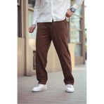 COMBİNE MİCHAİL Erkek Keten Bol Kesim Pantolon KAHVERENGİ