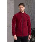 Combine Michail Erkek Kışlık Kalın Tam Fermuar Pamuklu Kumaş Polar Ceket Bordo - 3 İplik - 2XL