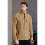 Combine Michail Erkek Kışlık Kalın Tam Fermuar Pamuklu Kumaş Polar Ceket Karamel - 3 İplik - 2XL