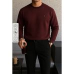 COMBİNE MİCHAİL Erkek Kışlık Salaş Basic Bordo Sweatshirt