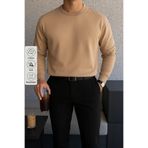 COMBİNE MİCHAİL Erkek Kışlık Salaş Basic Karamel Sweatshirt