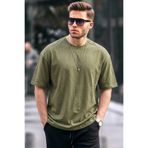 COMBİNE MİCHAİL Erkek Premium Basic Trend Haki Oversize Tişört