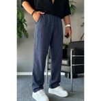 COMBİNE MİCHAİL Erkek Rahat Yazlık Füme Bol Keten Pantolon