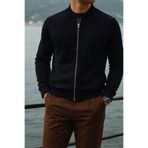 COMBİNE MİCHAİL Erkek Relax Pamuklu Siyah Bol Kolej Ceket