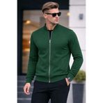 COMBİNE MİCHAİL Erkek Tam Fermuarlı Salaş Yeşil Sweatshirt