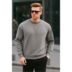 COMBİNE MİCHAİL Gri Renk Basic Bisiklet Yaka Relaxed Regular Erkek Sweatshirt