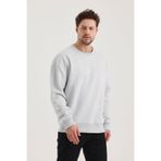 COMBİNE MİCHAİL Grimelanj Pamuklu Bisiklet Yaka Oversize Şardonlu Basic Erkek Sweatshirt
