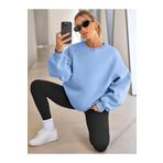 COMBİNE MİCHAİL Kadın Bisiklet Yaka Basic Oversize Sweatshirt BEBE MAVİ