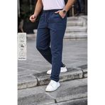 COMBİNE MİCHAİL Lacivert Renk Erkek Yazlık Keten Karışımı Relaxed Pantolon - LACİVERT