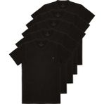 Combine Michail Siyah Basic T-Shirt 5 Li Paket Erkek Standart Kalıp Kısa Kol Nefes Alabilen Kumaş