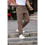 COMBİNE MİCHAİL Vizon Renk Erkek Yazlık Keten Karışımı Relaxed Pantolon
