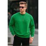 COMBİNE MİCHAİL Yeşil Renk Basic Bisiklet Yaka Relaxed Regular Erkek Sweatshirt