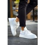 Combineman35 Beyaz Hafif Ortopedik Taban Günlük Triko Erkek Sneaker Yüksek Tabanlı Spor Ayakkabı