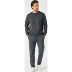 COMEOR Antrasit Relaxed Fit Bisiklet Yaka Sweatshirt Düz Paça Erkek Eşofman Takımı