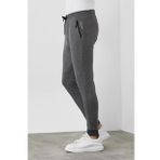 COMEOR Erkek Antrasit Slim Fit Jogger Cep Nakış Fermuar Detaylı Eşofman Altı