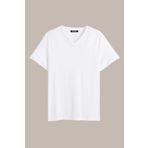 COMEOR Erkek Beyaz Basıc Regular Fit Pamuklu Kısa Kollu V Yaka T-shirt