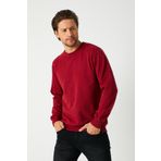 COMEOR Erkek Bordo Basic Bisiklet Yaka Regular Fit Normal Kesim 2 İplik Sweatshirt