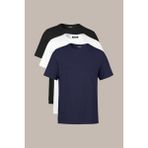 Comeor Erkek Çok Renkli %100 Pamuk T- Shirt Regular Fit Rahat Kesim Bisiklet Yaka 3'lü Basic Tişört Paketi - Lacivert