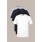 Comeor Erkek Çok Renkli %100 Pamuk T- Shirt Regular Fit Rahat Kesim Bisiklet Yaka 4'lü Basic Tişört Paketi