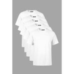 Comeor Erkek Çok Renkli %100 Pamuk T- Shirt Regular Fit Rahat Kesim Bisiklet Yaka 5'li Basic Tişört Paketi - 4XL - 001-Renkli
