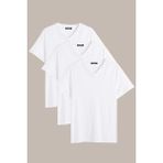 Comeor Erkek Çok Renkli %100 Pamuk T- Shirt Regular Fit Rahat Kesim V Yaka 3'lü Basic Tişört Paketi - 3XL - Beyaz