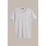 Comeor Erkek Gri %100 Pamuk Basıc Regular Fit Pamuklu Kısa Kollu V Yaka T-shirt - 3XL