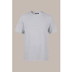 COMEOR Erkek Gri Basıc Regular Fit Pamuklu Kısa Kollu Bisiklet Yaka T-shirt