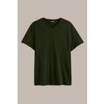 COMEOR Erkek Haki Basıc Regular Fit Pamuklu Kısa Kollu V Yaka T-shirt
