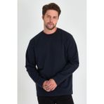 Comeor Erkek Lacivert Çift Bisiklet Yaka Standart Rahat Kesim Sweatshirt