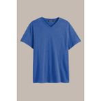 Comeor Erkek Mavi %100 Pamuk Basıc Regular Fit Pamuklu Kısa Kollu V Yaka T-shirt