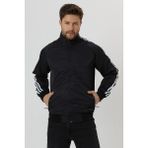 Comeor Erkek Siyah Çizgili Cepli Mevsimlik Ince Mont - 2XL