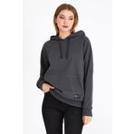 COMEOR Kadın Antrasit Basic Kapüşonlu Regular Fit Rahat Sweatshirt