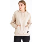 COMEOR Kadın Bej Basic Kapüşonlu Regular Fit Rahat Sweatshirt