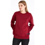 Comeor Kadın Bordo Basic Bisiklet Yaka Regular Fit Rahat Sweatshirt
