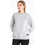 COMEOR Kadın Gri Basic Bisiklet Yaka Regular Fit Rahat Sweatshirt