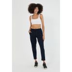 Comeor Kadın Lacivert Regular Fit Düz Paça Beli Lastikli Bağcıklı Eşofman Altı - XS