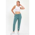 Comeor Kadın Mint Paçası Etiket Detaylı Basic Jogger Örme Eşofman Altı - XS