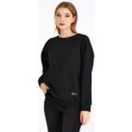 COMEOR Kadın Siyah Basic Bisiklet Yaka Regular Fit Rahat Sweatshirt